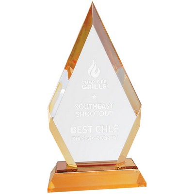 8" Gold Frosted Base Diamond Impress Acrylic Award