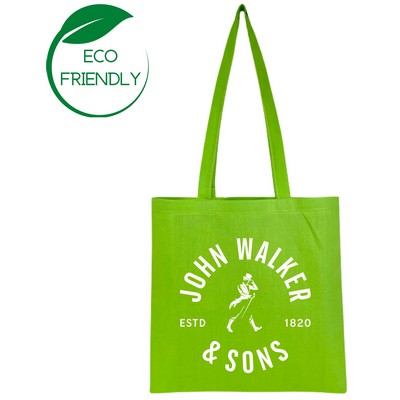 Natural Cotton Tote Bag - Lime Green