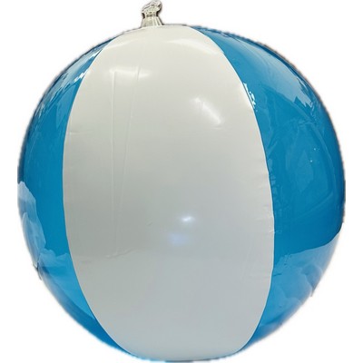 16" Inflatable Alternating Solid White & Transparent Blue Beach Ball