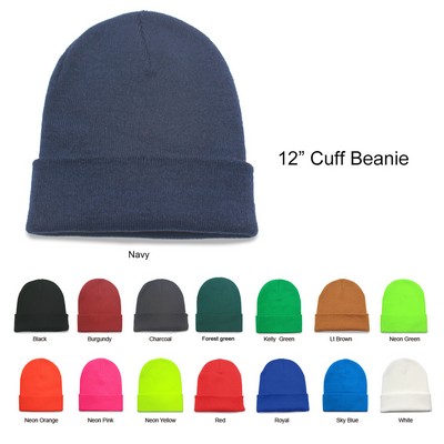 12" Cuff Acrylic Beanie