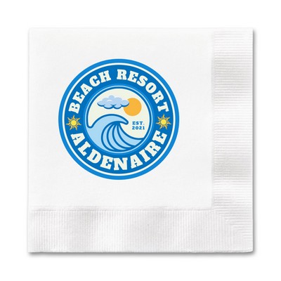 Digital 3 Ply White Dinner Napkin - 1/4 Fold