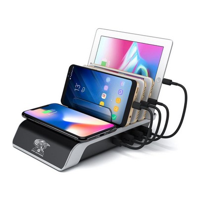 High-Speed 5 Port USB Wireless Charging Station