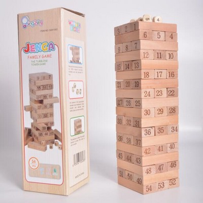 54pc Wooden Stacking Block Game