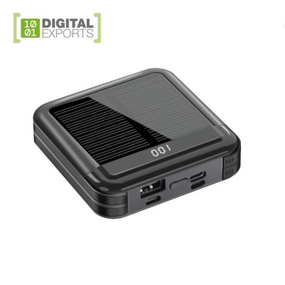 Portable Solar Power Bank w/Dual USB