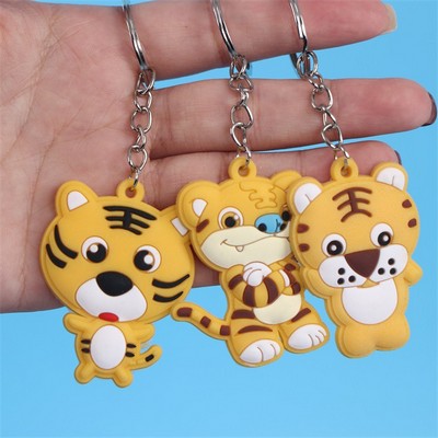 Custom 3D Raised Shaped Soft Touch PVC Keychain - Two Sides Printing