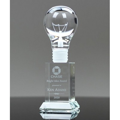 Bright Idea Light Bulb Crystal Award, 8"H