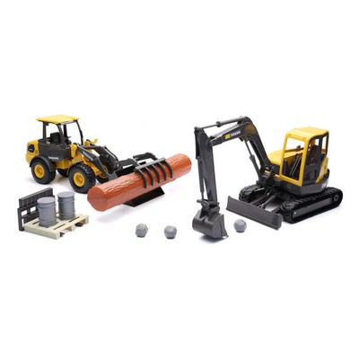 1:18 Scale Volvo® L25 Wheel Loader & ECR88D Excavator Set (u)