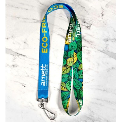 3/4 Recycled Sublimated Full Color PET Eco-friendly Lanyard