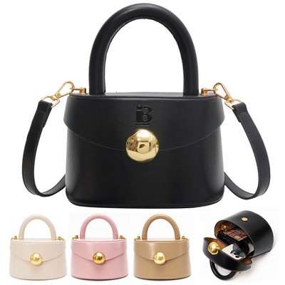 Genuine Leather Semi-round hand-held crossbody bag