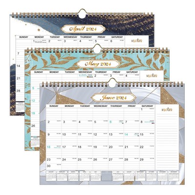 Custom-made 2024 American spiral wall calendar