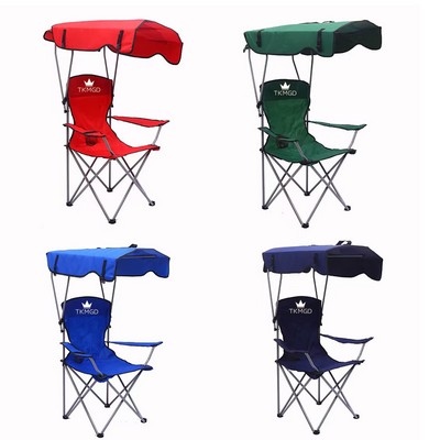 Foldable Camp Chair With Shade Canopy