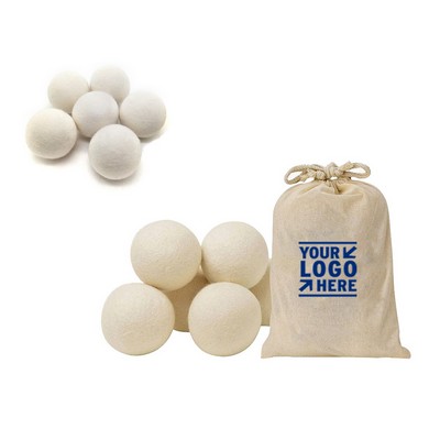 6 Pieces Wool Dryer Balls And Bag Set