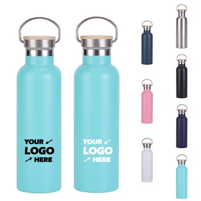 21 Oz. Stainless Steel Bottle With Bamboo Lid