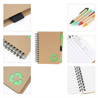 Eco-friendly Kraft Paper Notepad with Pen