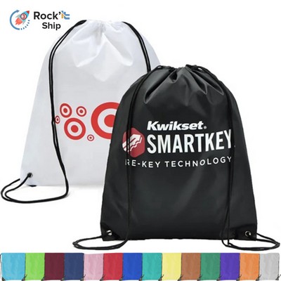 Rock'it 3-Day Premium 210D Polyester Drawstring Backpack, Cinch Sports Bag (15"x18")