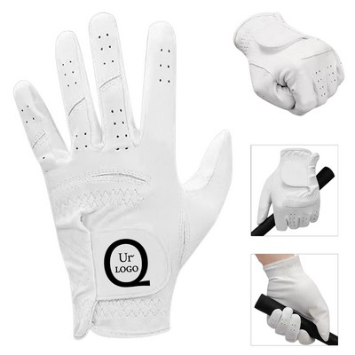 Pure White Pu Material Wear-Resistant Non-Slip Golf Gloves