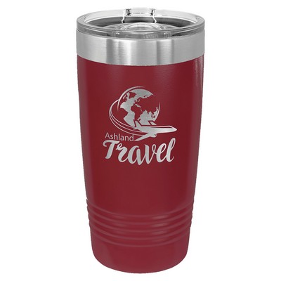 Polar Camel 20 oz. Maroon Insulated Ringneck Tumbler with Slider Lid