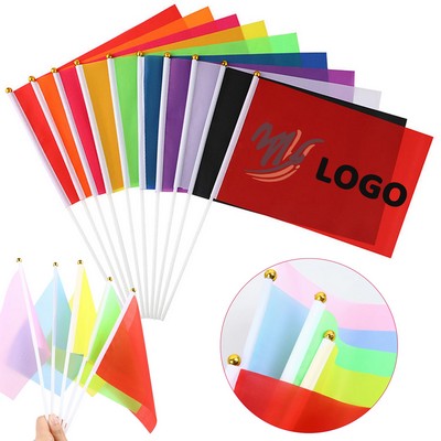 Single Reverse Polyester Stick Flags