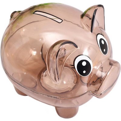 Plastic clear piggy bank