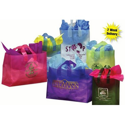 Hot Stamped Frosted Clear Shopping Bag (16"x6"x12")