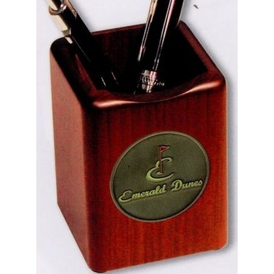 Rosewood Finish Pen & Pencil Cup