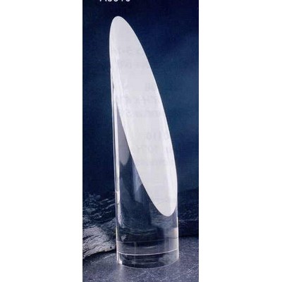 Crystal Slant Cylinder Tower Award (10"x2 1/2")