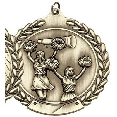 Medal, "Cheerleading" Die Cast - 2 3/4" Dia.