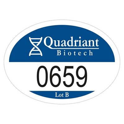 Outside Parking Permit | Oval | 2" x 2 3/4" | White Vinyl