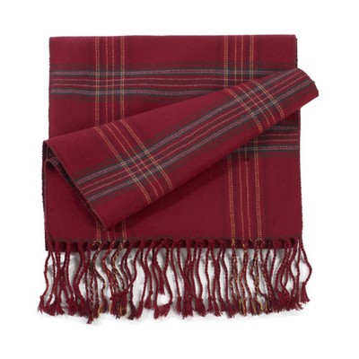 Red Plaid Bamboo Muffler Scarf