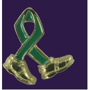 Color Filled Awareness Ribbon Shoes Lapel Pin