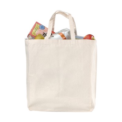 Natural 12 Oz. Cotton Canvas Grocery Bag - Blank (15"x18"x6")