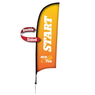 9' Premium Razor Sail Sign Flag, 2-Sided, Ground Spike