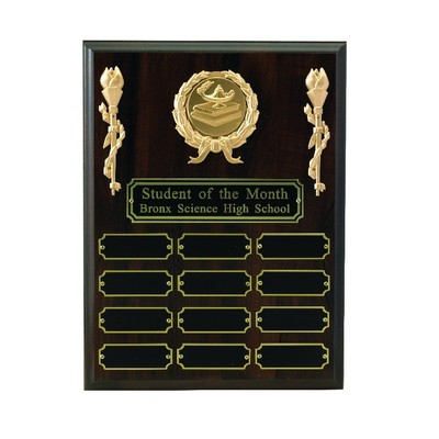 Perpetual Plaques w/Header Plate 12 Name Plates & 2" Insert Space (9"x12")