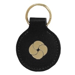 Round Avalon Leather Key Tag