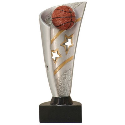 Basketball Banner Resin Award - 8.5" Tall