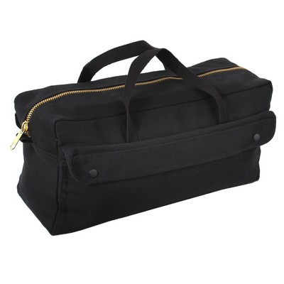 Black Jumbo Mechanics Tool Bag W/ Brass Zipper