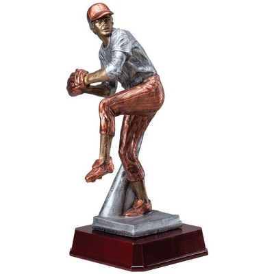 Baseball Pitcher, Male - Large Multi-color Resin - 15-1/2"