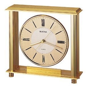 Bulova Grand Prix Tabletop Clock w/ Roman Numeral Dial