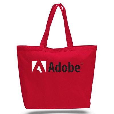 Canvas Big Tote Red --1-Color Imprint