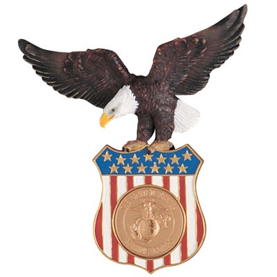 Colored Resin Eagle & Shield Plaque Mount w/2" Insert Space (8"x7")