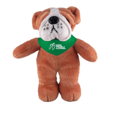 Soft Plush Stuffed Bulldog with Bandana