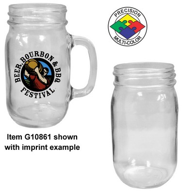 16oz Round Mason Drinking Jar - Dishwasher Resistant - Precision Spot Color