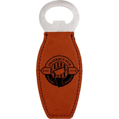 Bottle Opener with Magnet, Rawhide Faux Leather