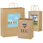 Short Run Imprinted Kraft Brown Bag (16"x6"x19")