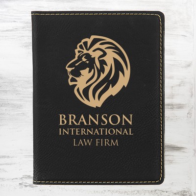 Black/Gold Leatherette Passport Holder