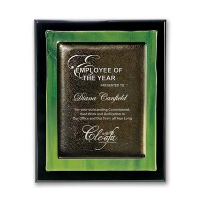 Metallic Fusion Plaque - Green/Ebony 9"x12"