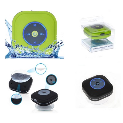 Water-resistance Square Shape Wireless Speaker w/Suction Cup