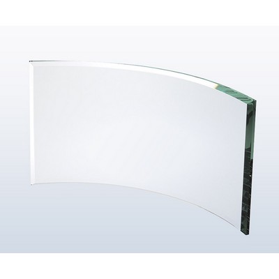 Jade Glass Beveled Crescent Award, Large (13"x7")