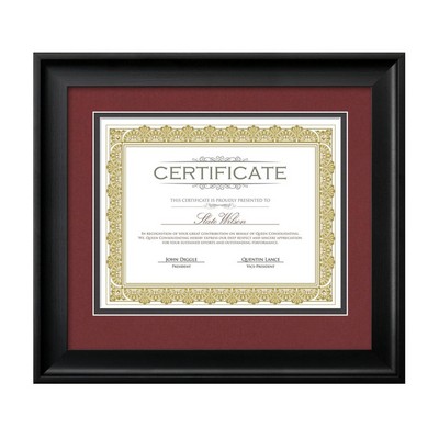 Fleetwood Certificate Frame - Black/Crimson 8½"x11"