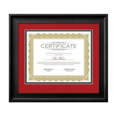 Fleetwood Certificate Frame - Black/Riviera Red 8½"x11"